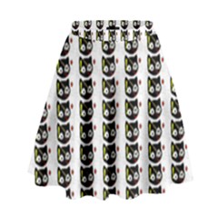 Cat Pirate Pattern High Waist Skirt by snowwhitegirl