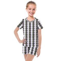 Cat Pirate Pattern Kids  Mesh Tee And Shorts Set