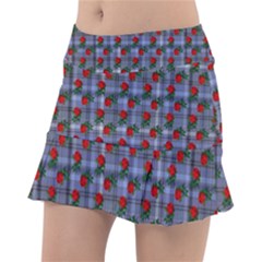 Roses Blue Plaid Tennis Skirt by snowwhitegirl