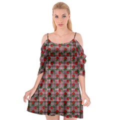 Roses Pink Plaid Cutout Spaghetti Strap Chiffon Dress by snowwhitegirl