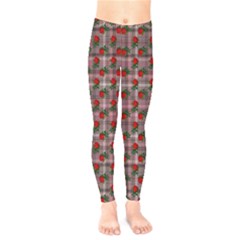 Roses Pink Plaid Kids  Legging by snowwhitegirl