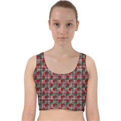 Roses Pink Plaid Velvet Racer Back Crop Top by snowwhitegirl