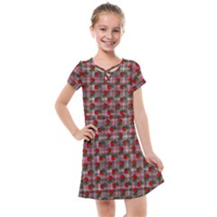 Roses Pink Plaid Kids  Cross Web Dress