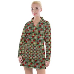 Roses Yellow Plaid Women s Hoodie Dress