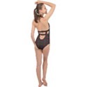 Roses Black Plaid Halter Front Plunge Swimsuit View2