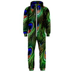 Peacock Feathers Hooded Jumpsuit (men)  by snowwhitegirl