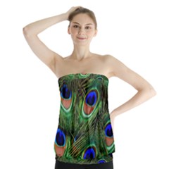 Peacock Feathers Strapless Top by snowwhitegirl