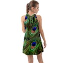 Peacock Feathers Halter Tie Back Chiffon Dress View2