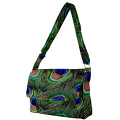 Peacock Feathers Full Print Messenger Bag