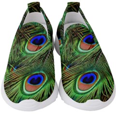 Peacock Feathers Kids  Slip On Sneakers