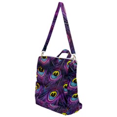 Peacock Feathers Purple Crossbody Backpack