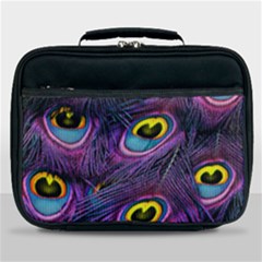 Peacock Feathers Purple Lunch Bag