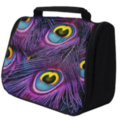 Peacock Feathers Purple Full Print Travel Pouch (big)