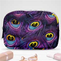 Peacock Feathers Purple Make Up Pouch (small)