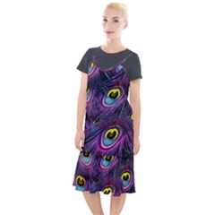 Peacock Feathers Purple Camis Fishtail Dress