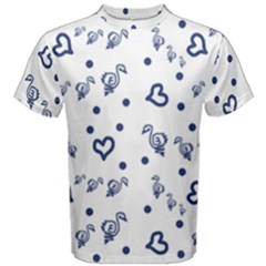 Duck Family Blue Pattern Men s Cotton Tee by snowwhitegirl