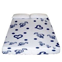 Duck Family Blue Pattern Fitted Sheet (king Size)