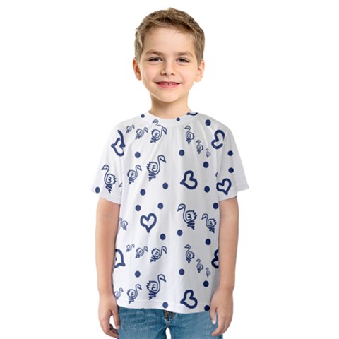 Duck Family Blue Pattern Kids  Sport Mesh Tee by snowwhitegirl