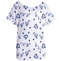 Duck Family Blue Pattern Women s Oversized Tee by snowwhitegirl