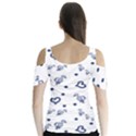 Duck Family Blue Pattern Butterfly Sleeve Cutout Tee  View2