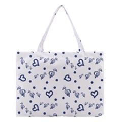 Duck Family Blue Pattern Medium Tote Bag