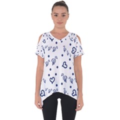 Duck Family Blue Pattern Cut Out Side Drop Tee by snowwhitegirl