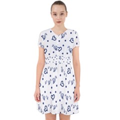 Duck Family Blue Pattern Adorable In Chiffon Dress