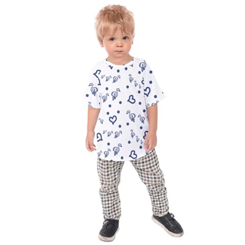 Duck Family Blue Pattern Kids  Raglan Tee by snowwhitegirl