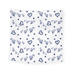 Duck Family Blue Pattern Square Tapestry (small) by snowwhitegirl