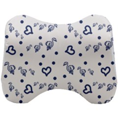 Duck Family Blue Pattern Head Support Cushion