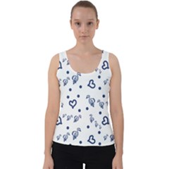 Duck Family Blue Pattern Velvet Tank Top