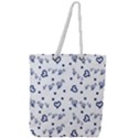 Duck Family Blue Pattern Full Print Rope Handle Tote (Large) View1