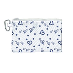 Duck Family Blue Pattern Canvas Cosmetic Bag (medium) by snowwhitegirl