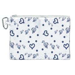 Duck Family Blue Pattern Canvas Cosmetic Bag (xl) by snowwhitegirl