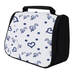 Duck Family Blue Pattern Full Print Travel Pouch (small)