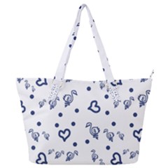 Duck Family Blue Pattern Full Print Shoulder Bag