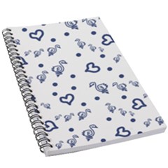 Duck Family Blue Pattern 5 5  X 8 5  Notebook