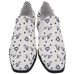 Duck Family Blue Pattern Slip On Heel Loafers