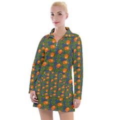 Mandarins Teal Blue Women s Hoodie Dress