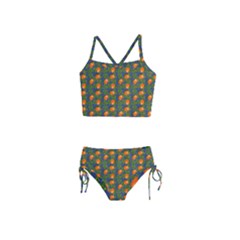 Mandarins Teal Blue Girls  Tankini Swimsuit