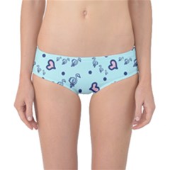 Duck Family Blue Pink Hearts Pattern Classic Bikini Bottoms by snowwhitegirl