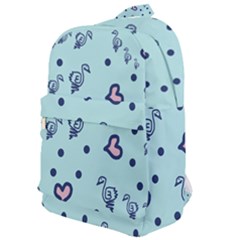 Duck Family Blue Pink Hearts Pattern Classic Backpack