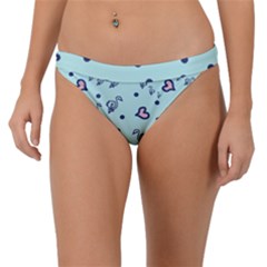 Duck Family Blue Pink Hearts Pattern Band Bikini Bottom by snowwhitegirl