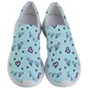 Duck Family Blue Pink Hearts Pattern Women s Lightweight Slip Ons View1