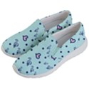 Duck Family Blue Pink Hearts Pattern Women s Lightweight Slip Ons View2