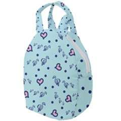 Duck Family Blue Pink Hearts Pattern Travel Backpacks