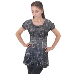 Mathematics Puff Sleeve Tunic Top