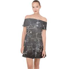 Mathematics Off Shoulder Chiffon Dress