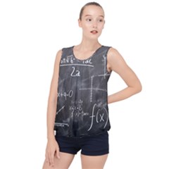 Mathematics Bubble Hem Chiffon Tank Top