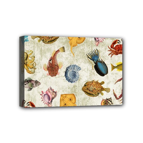 Sea World Vintage Pattern Mini Canvas 6  X 4  (stretched) by Valentinaart